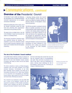  RAPPORT ANNUEL - FFCB, 2002-2003   , page 15
