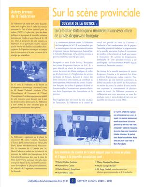   RAPPORT ANNUEL - FFCB, 2000-2001   , page 7