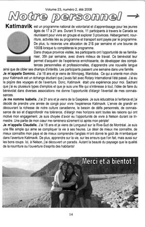   LA VOIX DES KOOTENAYS, 2008   , page 14