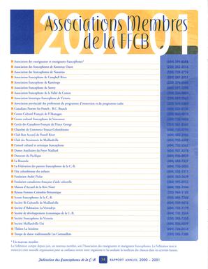   RAPPORT ANNUEL - FFCB, 2000-2001   , page 14