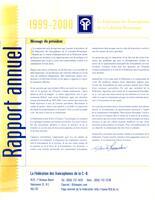 RAPPORT ANNUEL - FFCB, 1999-2000