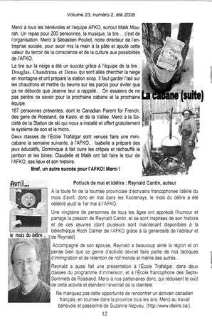   LA VOIX DES KOOTENAYS, 2008   , page 12