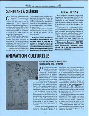   INFO-PARENTS COLOMBIE-BRITANNIQUE, 1995   , page 5