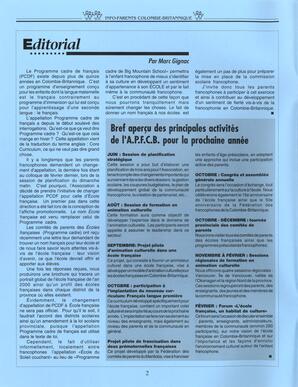   INFO-PARENTS COLOMBIE-BRITANNIQUE, 1995   , page 2