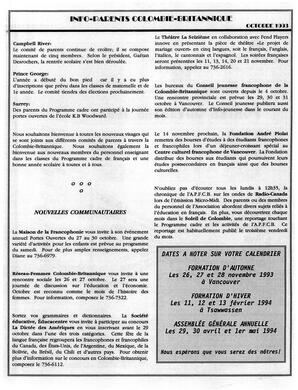   INFO-PARENTS COLOMBIE-BRITANNIQUE, 1993   , page 5