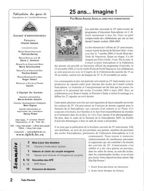   INFO-PARENTS COLOMBIE-BRITANNIQUE, 2005   , page 2