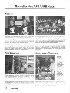   INFO-PARENTS COLOMBIE-BRITANNIQUE, 2005   , page 12