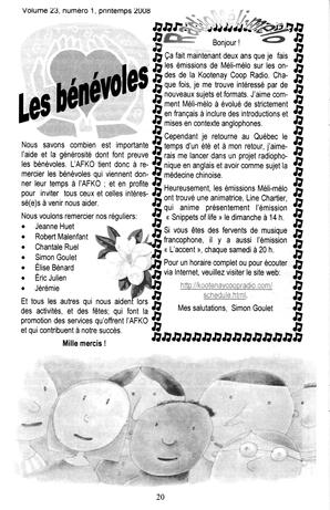   LA VOIX DES KOOTENAYS, 2008   , page 20