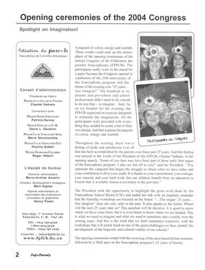   INFO-PARENTS COLOMBIE-BRITANNIQUE, 2004   , page 2