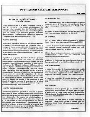   INFO-PARENTS COLOMBIE-BRITANNIQUE, 1993   , page 5