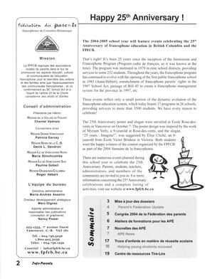   INFO-PARENTS COLOMBIE-BRITANNIQUE, 2004   , page 2