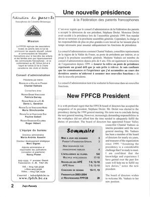   INFO-PARENTS COLOMBIE-BRITANNIQUE, 2004   , page 2