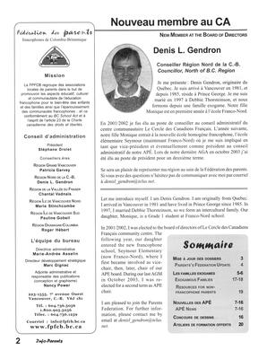   INFO-PARENTS COLOMBIE-BRITANNIQUE, 2004   , page 2