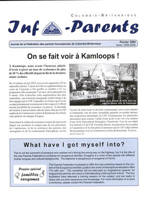   INFO-PARENTS COLOMBIE-BRITANNIQUE, 2004   , page 1