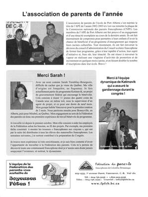   INFO-PARENTS COLOMBIE-BRITANNIQUE, 2003   , page 12