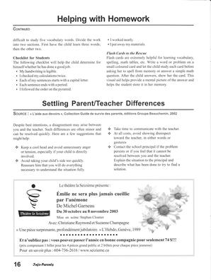   INFO-PARENTS COLOMBIE-BRITANNIQUE, 2003   , page 16