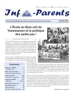   INFO-PARENTS COLOMBIE-BRITANNIQUE, 2003   , page 1