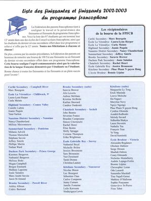   INFO-PARENTS COLOMBIE-BRITANNIQUE, 2003   , page 24