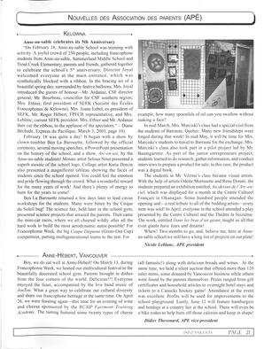   INFO-PARENTS COLOMBIE-BRITANNIQUE, 2003   , page 21