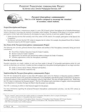   INFO-PARENTS COLOMBIE-BRITANNIQUE, 2003   , page 16