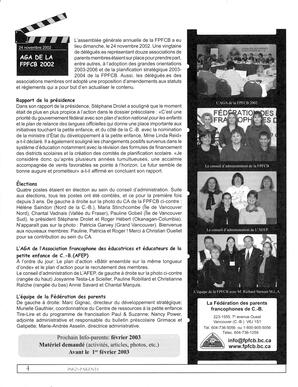   INFO-PARENTS COLOMBIE-BRITANNIQUE, 2002   , page 4