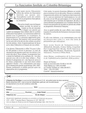   INFO-PARENTS COLOMBIE-BRITANNIQUE, 2002   , page 18