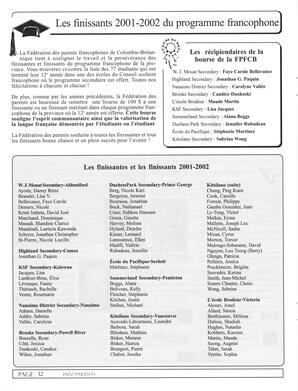   INFO-PARENTS COLOMBIE-BRITANNIQUE, 2002   , page 12