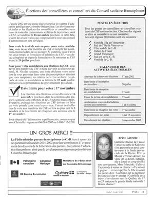   INFO-PARENTS COLOMBIE-BRITANNIQUE, 2002   , page 11