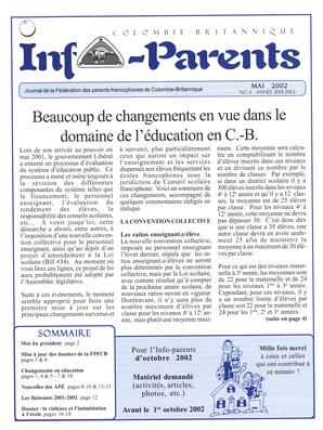   INFO-PARENTS COLOMBIE-BRITANNIQUE, 2002   , page 1
