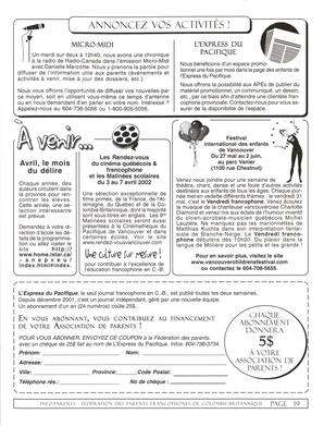   INFO-PARENTS COLOMBIE-BRITANNIQUE, 2002   , page 19