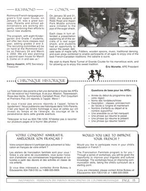   INFO-PARENTS COLOMBIE-BRITANNIQUE, 2002   , page 15