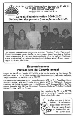  INFO-PARENTS COLOMBIE-BRITANNIQUE, 2001   , page 5