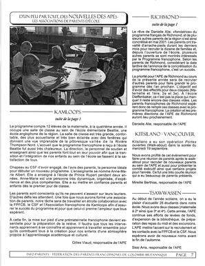   INFO-PARENTS COLOMBIE-BRITANNIQUE, 2001   , page 7