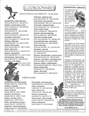   INFO-PARENTS COLOMBIE-BRITANNIQUE, 2001   , page 18