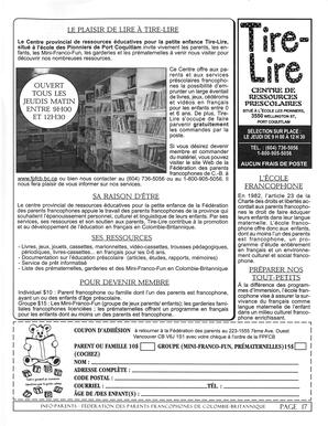   INFO-PARENTS COLOMBIE-BRITANNIQUE, 2001   , page 17