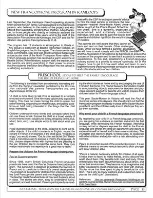   INFO-PARENTS COLOMBIE-BRITANNIQUE, 2001   , page 13