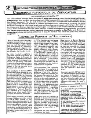   INFO-PARENTS COLOMBIE-BRITANNIQUE, 2001   , page 8