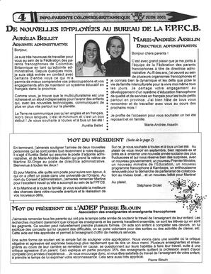   INFO-PARENTS COLOMBIE-BRITANNIQUE, 2001   , page 4