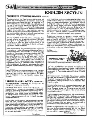   INFO-PARENTS COLOMBIE-BRITANNIQUE, 2001   , page 14