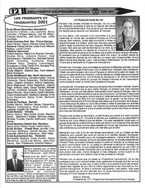   INFO-PARENTS COLOMBIE-BRITANNIQUE, 2001   , page 12