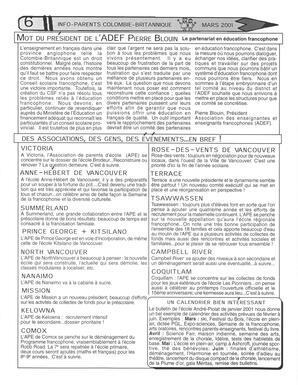   INFO-PARENTS COLOMBIE-BRITANNIQUE, 2001   , page 6