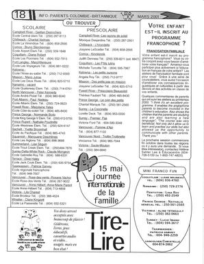   INFO-PARENTS COLOMBIE-BRITANNIQUE, 2001   , page 18