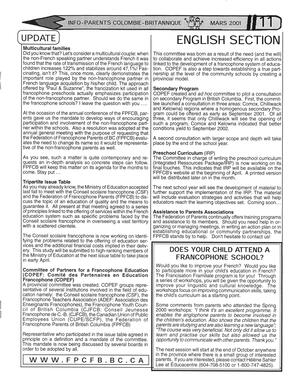   INFO-PARENTS COLOMBIE-BRITANNIQUE, 2001   , page 11