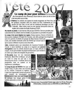   LA VOIX DES KOOTENAYS, 2007   , page 19