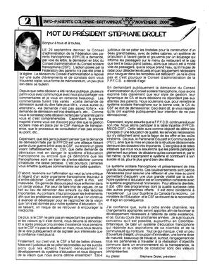   INFO-PARENTS COLOMBIE-BRITANNIQUE, 2000   , page 2