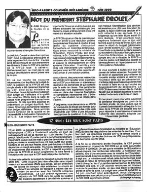   INFO-PARENTS COLOMBIE-BRITANNIQUE, 2000   , page 2