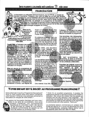   INFO-PARENTS COLOMBIE-BRITANNIQUE, 2000   , page 16