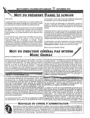   INFO-PARENTS COLOMBIE-BRITANNIQUE, 1999   , page 2