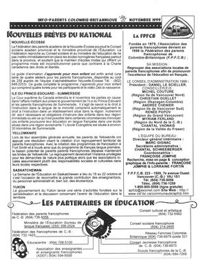   INFO-PARENTS COLOMBIE-BRITANNIQUE, 1999   , page 16