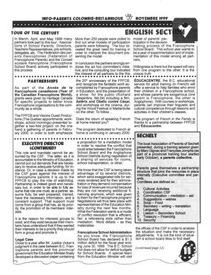   INFO-PARENTS COLOMBIE-BRITANNIQUE, 1999   , page 11